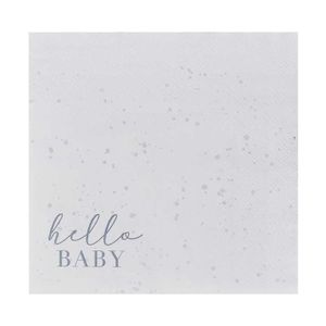 Geboorte Servetten Hello Baby Grijs/Creme