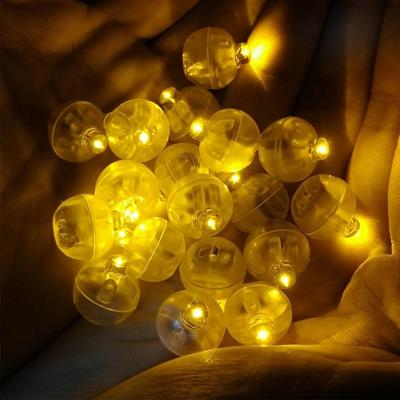 100 PCS ronde Flash Ball LED ballon lichten Mini Flash lichtgevende lampen lantaarn Bar kerst bruiloft Feestdecoratie lichten (geel)