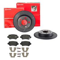 Remmenset, remschijf BREMBO, Remschijftype: Gespleten, Inbouwplaats: Achteras: , u.a. für Vauxhall, Opel, Chevrolet