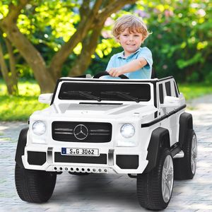 12V Kinderauto met 2,4G Afstandsbediening met Muziek en LED Verlichting Wit 115 x 67 x 57 cm Wit