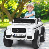 12V Kinderauto met 2,4G Afstandsbediening met Muziek en LED Verlichting Wit 115 x 67 x 57 cm Wit - thumbnail