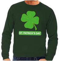 St. Patricksday klavertje 4 sweater - groen - heren - feestdag Ierland kleding - trui