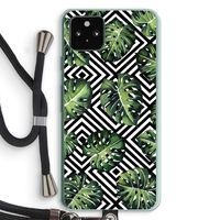 Geometrische jungle: Pixel 5a 5G Transparant Hoesje met koord