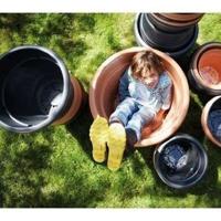Elho Green Basics Cilinder 65 bloembak - Zwart - Ø 64 x H 49 cm - buiten - 100% gerecycled