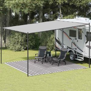 VidaXL Tenttapijt 400x400 cm hdpe antracietkleurig en wit