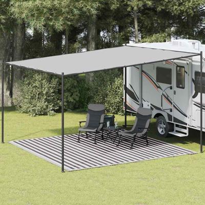 VidaXL Tenttapijt 400x400 cm hdpe antracietkleurig en wit