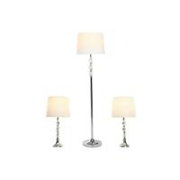 Vloerlamp Home ESPRIT Wit Zilverkleurig 50 W 220 V 35 x 35 x 150 cm (3 Onderdelen)