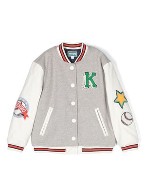 Kenzo Kids veste bomber à logo brodé - Gris