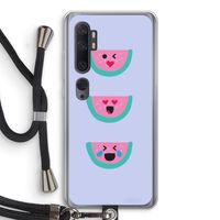 Smiley watermeloen: Xiaomi Mi Note 10 Pro Transparant Hoesje met koord