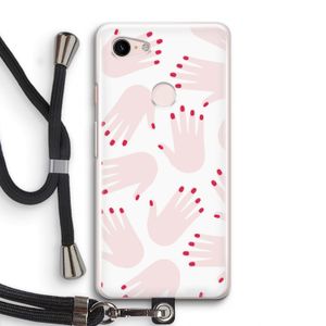 Hands pink: Pixel 3 Transparant Hoesje met koord