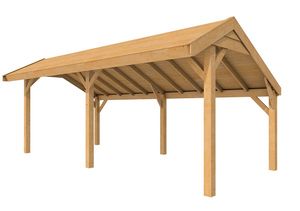 Douglasvision Kapschuur Comfort 605x320 cm - onbehandeld- Kapschuurdak- Onbehandeld lariks Douglas hout- Woodvision
