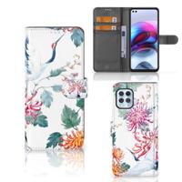 Motorola Moto G100 | Telefoonhoesje | Met pasjeshouder | Bird Flowers