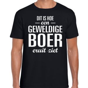 Dit is hoe een geweldige boer eruit ziet cadeau t-shirt zwart heren