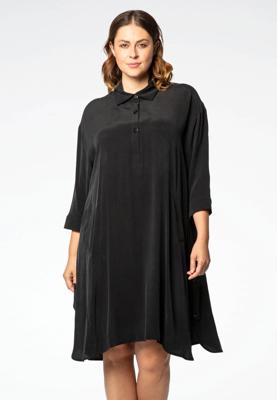 Yoek Jurk polo CUPRO | Zwart | Maat 46/48