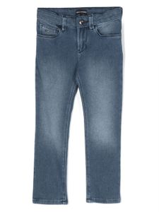 Emporio Armani Kids jean à effet usé - Bleu