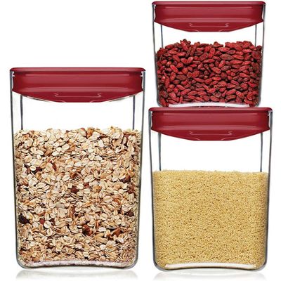 ClickClack vershoudbox Pantry Cube 1,4/2,8/4,3 L rood 3-delig ClickClack vershoudbox Pantry Cube 1,4/2,8/4,3 L rood 3-delig