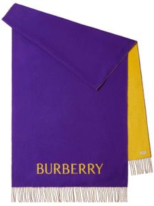 Burberry écharpe en cachemire à fleurs - Violet