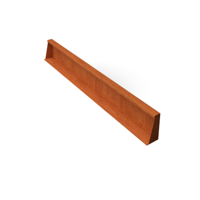 Fronta Keerwanden cortenstaal recht stuk L150 x B10 x H20 cm - Geroba