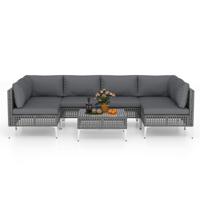 Lounge Meubels Outdoor Rattan Tuinlounge met Tafel en Kussens Zitgroep voor Tuin Terras Balkon
