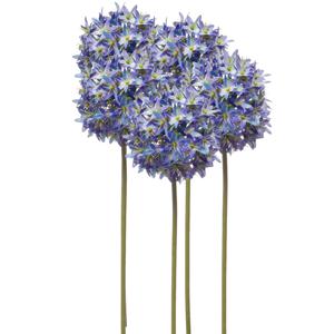 Allium/Sierui kunstbloem - 5x - losse steel - blauw - 60 cm - Natuurlijke uitstraling