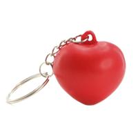 Stressbal sleutelhanger rood hartje - dia 3,6 cm - Anti-stress - Stressballen - Squishy - valentijn