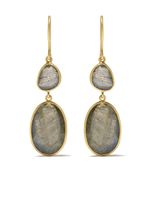 PIPPA SMALL boucles d'oreilles Double Drop en or 18ct et labradorite - Gris