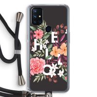 Hello in flowers: OnePlus Nord N10 5G Transparant Hoesje met koord