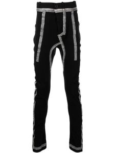 Boris Bidjan Saberi pantalon skinny à bandes contrastantes - Noir