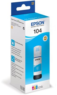 Epson inktfles 104, 7.500 pagina&apos;s, OEM C13T00P240, cyaan
