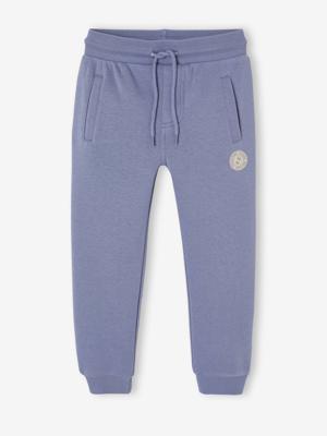 Joggingbroek van molton jongens middenblauw Joggingbroek van molton jongens middenblauw