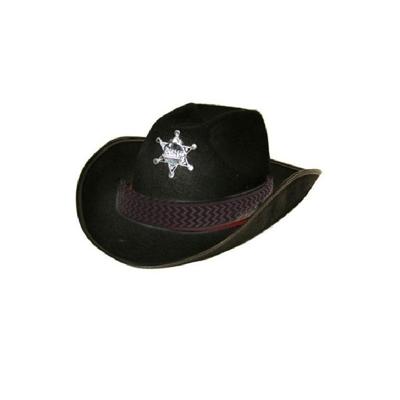 Faram Party Verkleed cowboy hoed sheriff - zwart - volwassenen - Carnaval hoeden