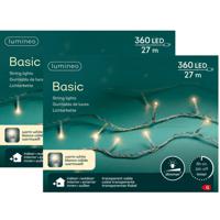 Kerstverlichting - 2x - 360 led lampjes -warm wit -2700 cm - transparant snoer -timer en dimmer - thumbnail