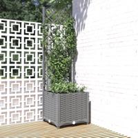 VidaXL Plantenbak met latwerk 40x40x136 cm polypropeen lichtgrijs