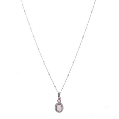 Day&Eve Ketting Double Stone Drop Rose Quartz