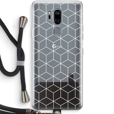 Zwart-witte kubussen: LG G7 Thinq Transparant Hoesje met koord