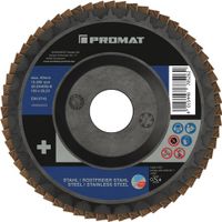 Promat Lamellenslijpschijf | ZA40Q-B 2in1 | d. 125 mm korreling 80 plat | RVS/staal zirkoniumkorund - 4000845305 4000845305
