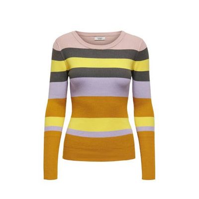 JDY gestreepte trui JDYPETAL oranje/lila/geel JDY gestreepte trui JDYPETAL oranje/lila/geel
