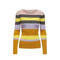 JDY gestreepte trui JDYPETAL oranje/lila/geel - thumbnail