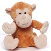 Magnetron warmte knuffel orang oetan aap bruin 26 cm - thumbnail