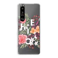 Hello in flowers: Sony Xperia 1 III Transparant Hoesje