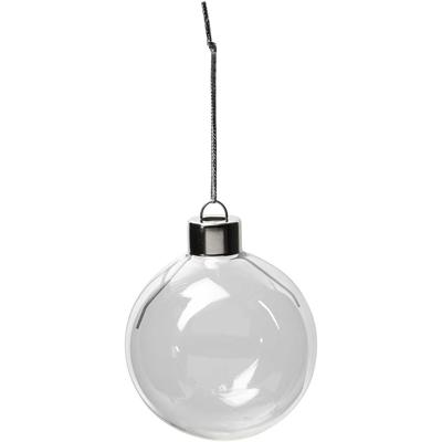 Creativ Company Glazen ornamenten, h: 6,9 cm, d 5,9 cm, transparant, 8 stuk/ 1 doos