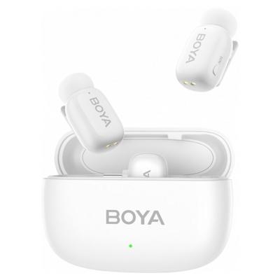 Boya MINI-13 - 2.4 GHz Ultra-Mini Draadloze Microfoon 2TX-2RX, wit