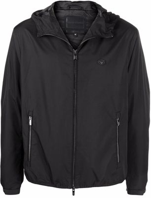 Emporio Armani veste imperméable à capuche - Noir