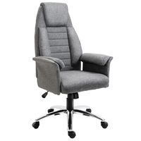 HOMCOM bureaustoel directiestoel bureaustoel bureaustoel in hoogte verstelbaar, stof + metaal, 79 x 70,5 x 116-125 cm (grijs) - thumbnail