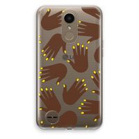 Hands dark: LG K10 (2017) Transparant Hoesje