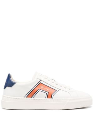 Santoni baskets en cuir à lacets - Blanc