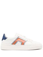Santoni baskets en cuir à lacets - Blanc