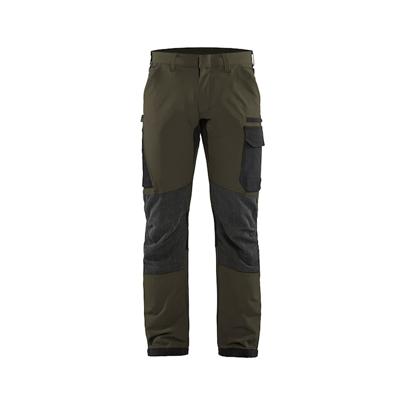 Blåkläder Service werkbroek met 4-weg stretch 14221645 | Groen/Zwart | Maat 54 - 7330509734230