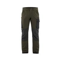 Blåkläder Service werkbroek met 4-weg stretch 14221645 | Groen/Zwart | Maat 62 - 7330509734278