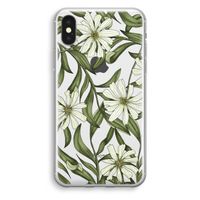 Wit bloemenpatroon: iPhone X Transparant Hoesje